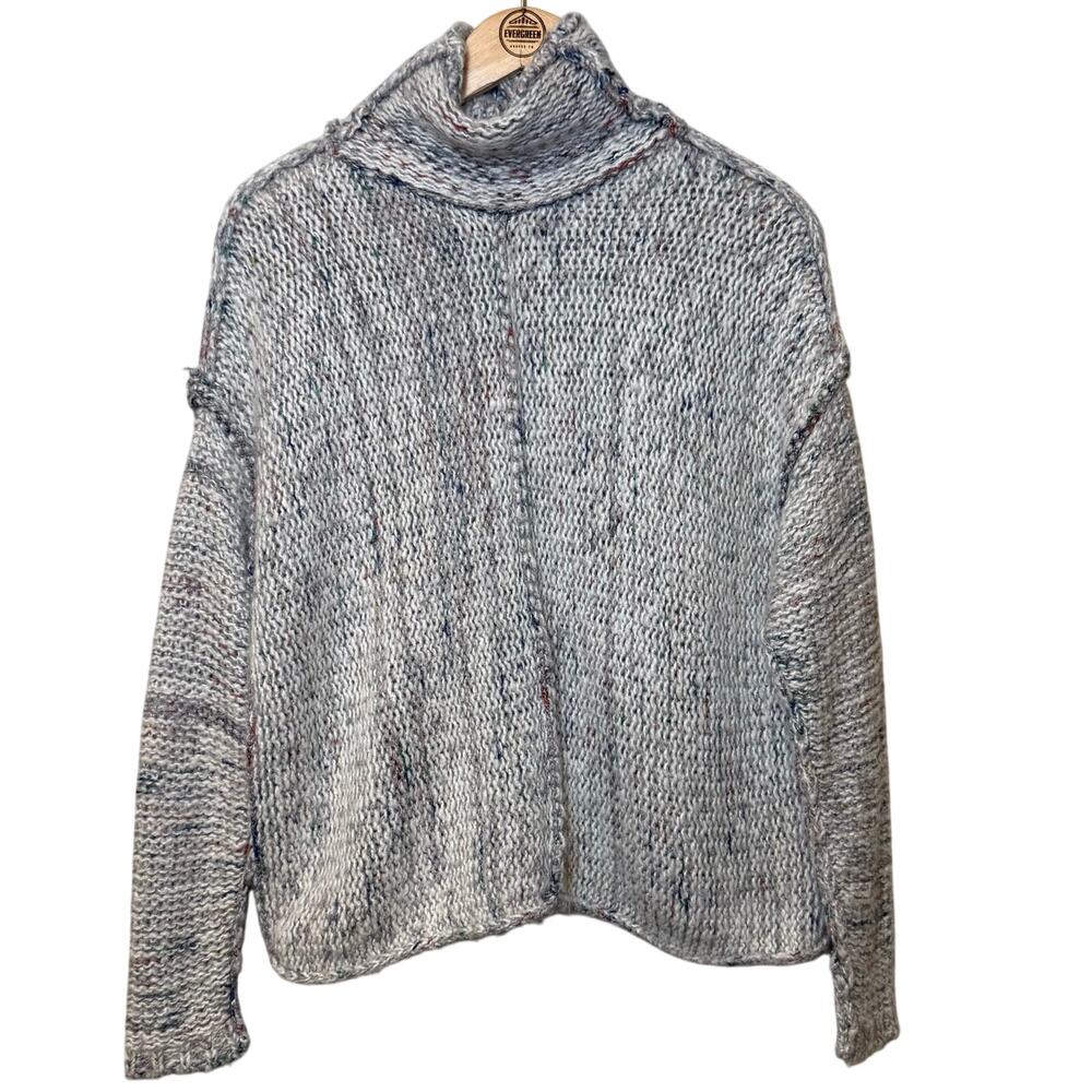 Pilcro Noelle Chunky Knit Turtleneck Anthropologie Sweater Gray Women’s Size XS